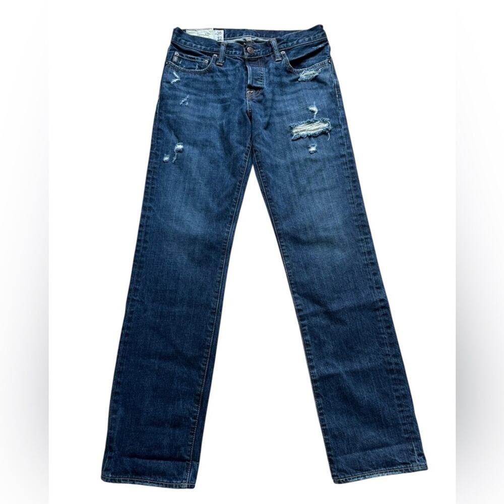 Abercrombie & Fitch Men’s 30x32 Slim straight jeans distressed blue Cotton